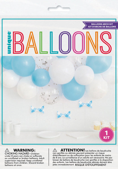 Blue Gingham 1st Birthday Balloon Arch Kit