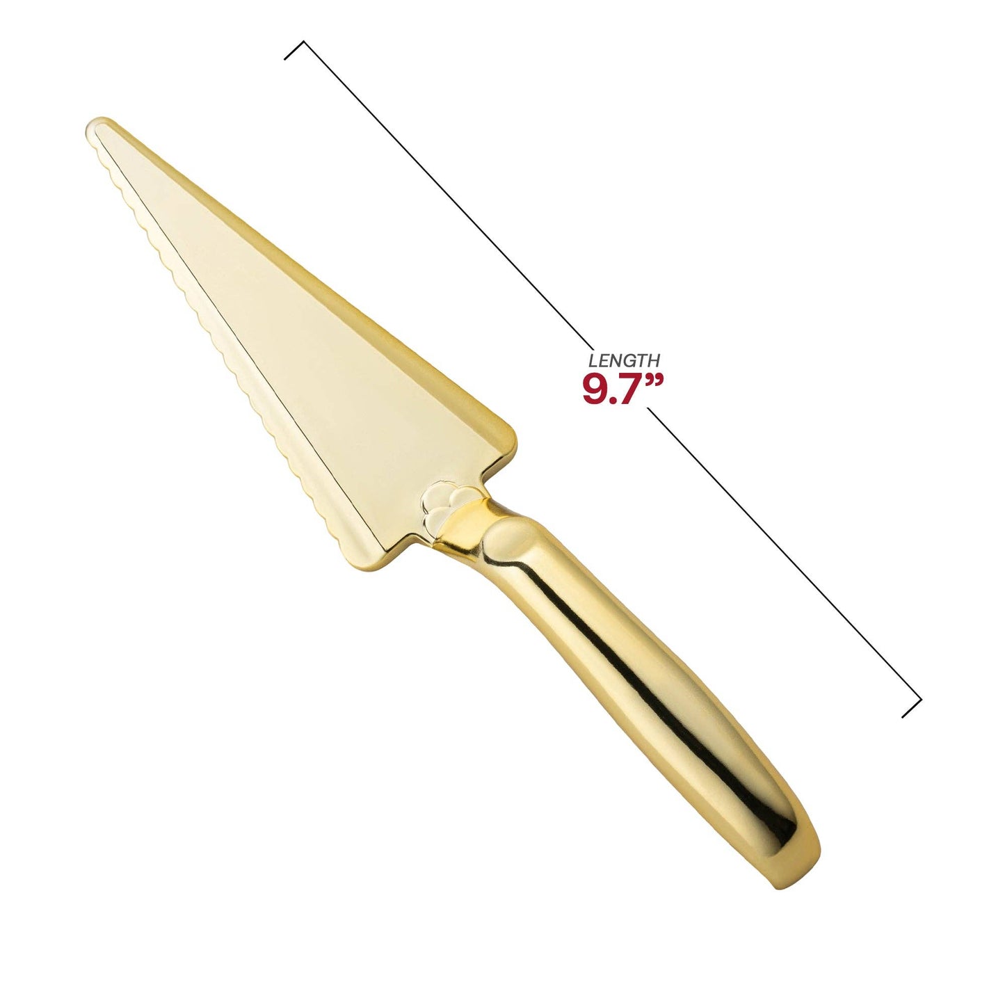 Shiny Gold Disposable Plastic Cake Cutters/Lifters - 5 pcs