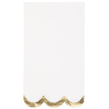 Fancy Gold Foil Trim Scalloped Edge Guest Napkins 16ct - Foil Stamping