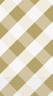 Gold Gingham Guest Towels 16ct