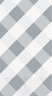 Silver Gingham Guest Towels 16ct