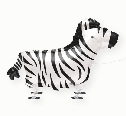 Walking Pet Zebra Foil Balloon