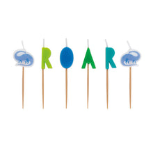 Blue & Green Dinosaur Pick Birthday Candles 6ct