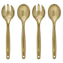 Gold Plastic Serving Utensils Set 4pc