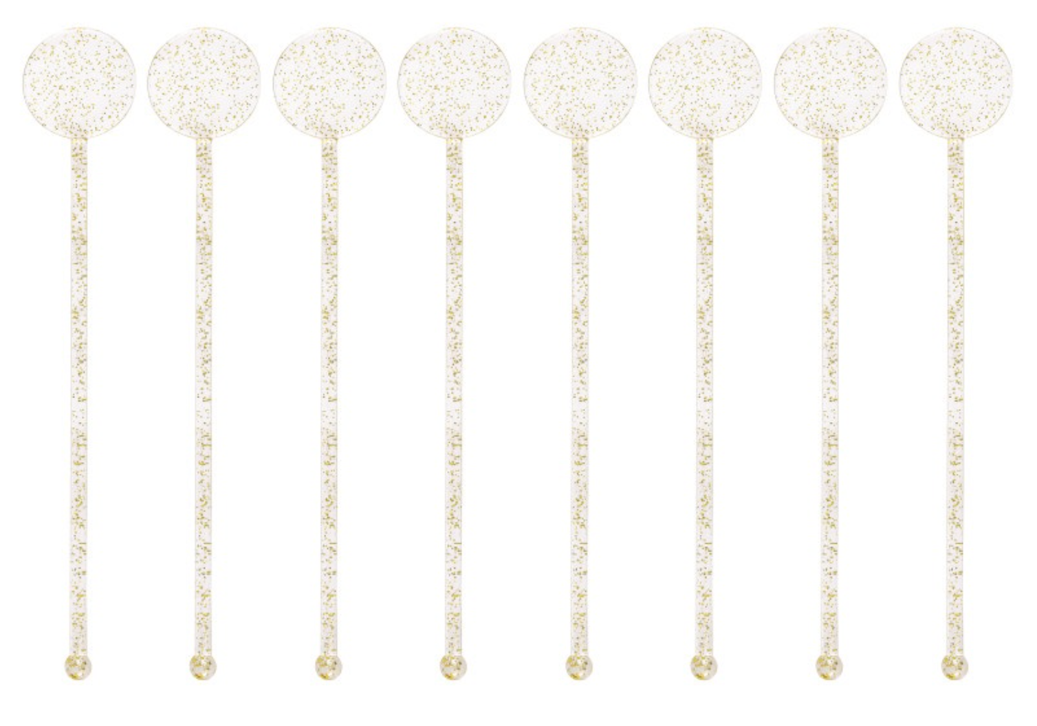 Plastic Gold Glitter Drink Stirrers 8ct