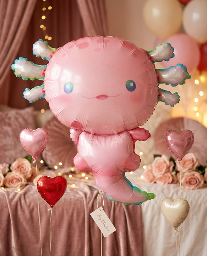#403A Pink Axolotl Foil Balloon