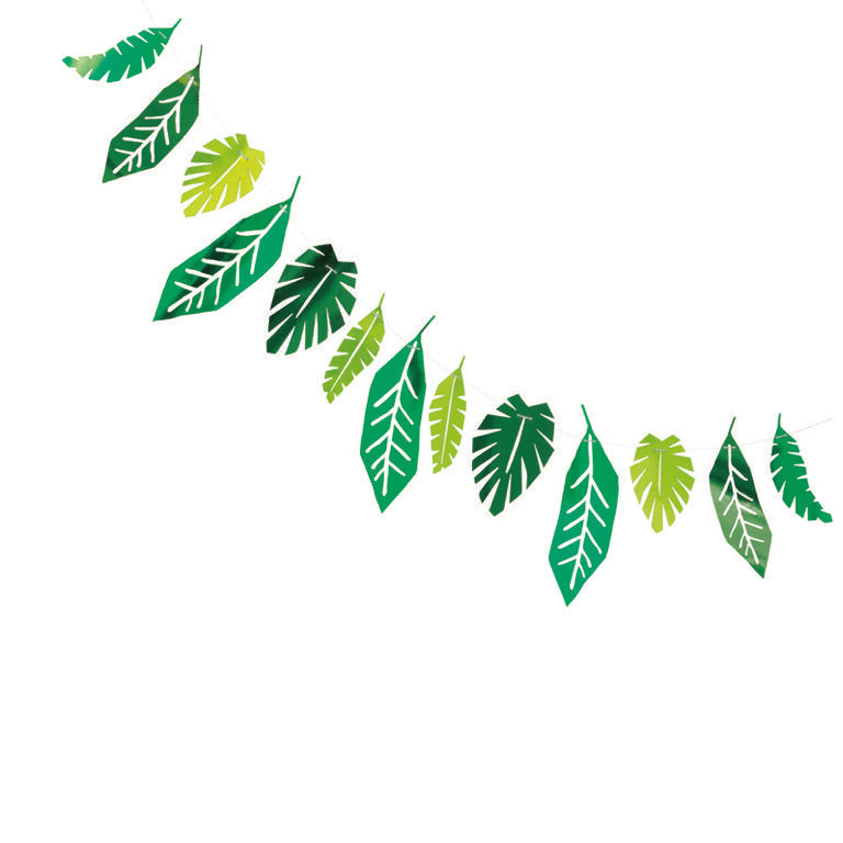 Foil Safari Leaves Paper Garland 7ft