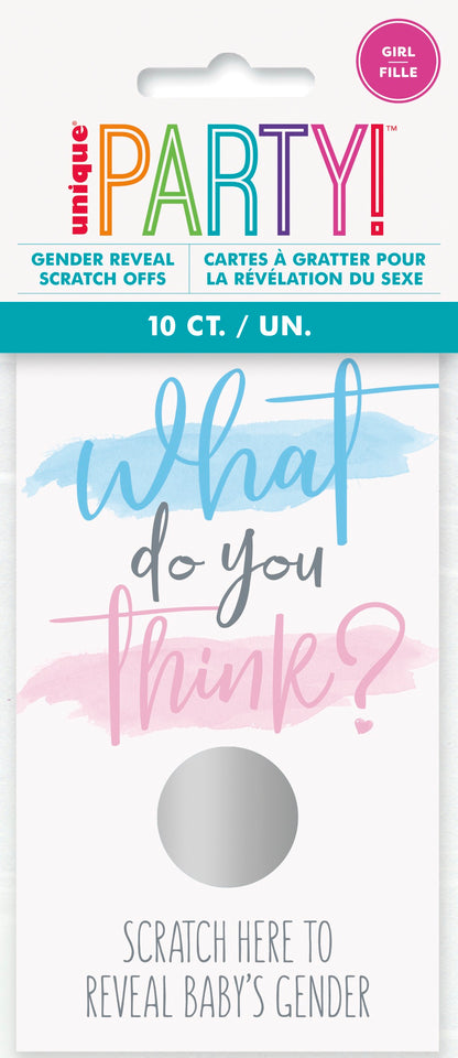 Girl Scratch-Off Gender Reveal Party Games 10ct