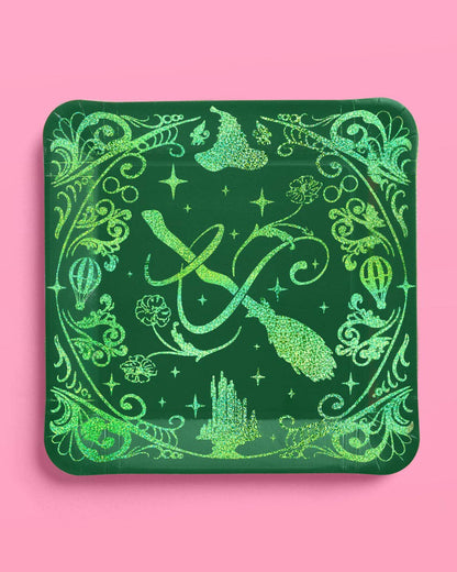 Pink and Green Witch Plates 12ct