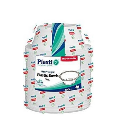5oz White Plastic Bowls 100ct