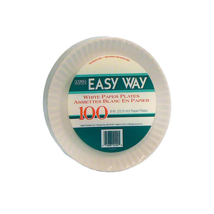 9in Uncoated Paper Plates 100ct