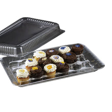 Clear Plastic Cupcake Tray & Dome Lid Set