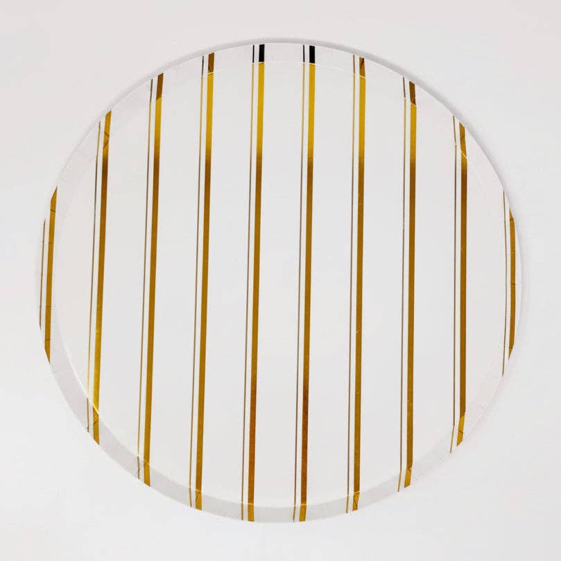 Golden Stripes Large Plates 10" (8 Pack)