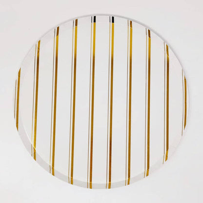 Golden Stripes Large Plates 10" (8 Pack)