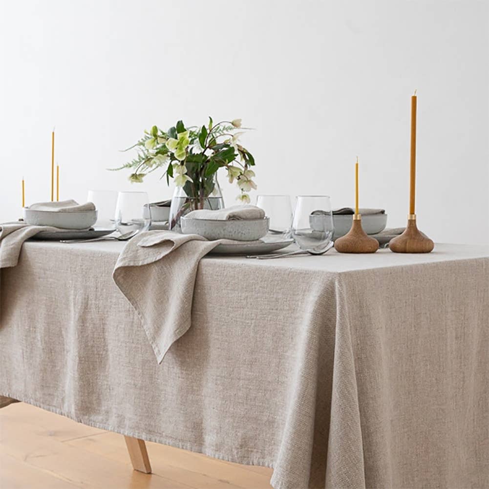 Classic Solid Natural Tablecloth - Thumbnail 3
