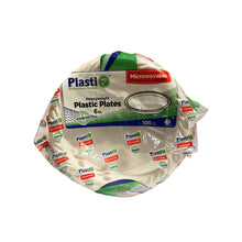 6in White Plastic Plates 100ct