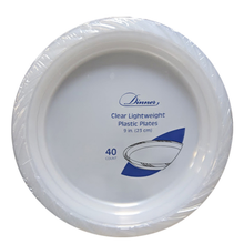 Clear 9in Plastic Plates 40ct