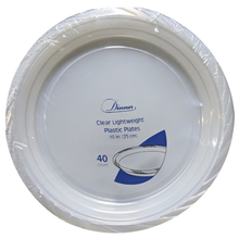 Clear 10in Plastic Plates 40ct