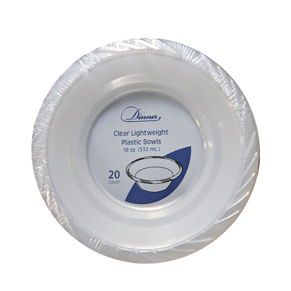 18oz Clear Plastic Bowls 20ct