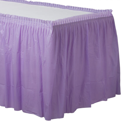 Lavender Plastic Table Skirt 29" x 21 ft.