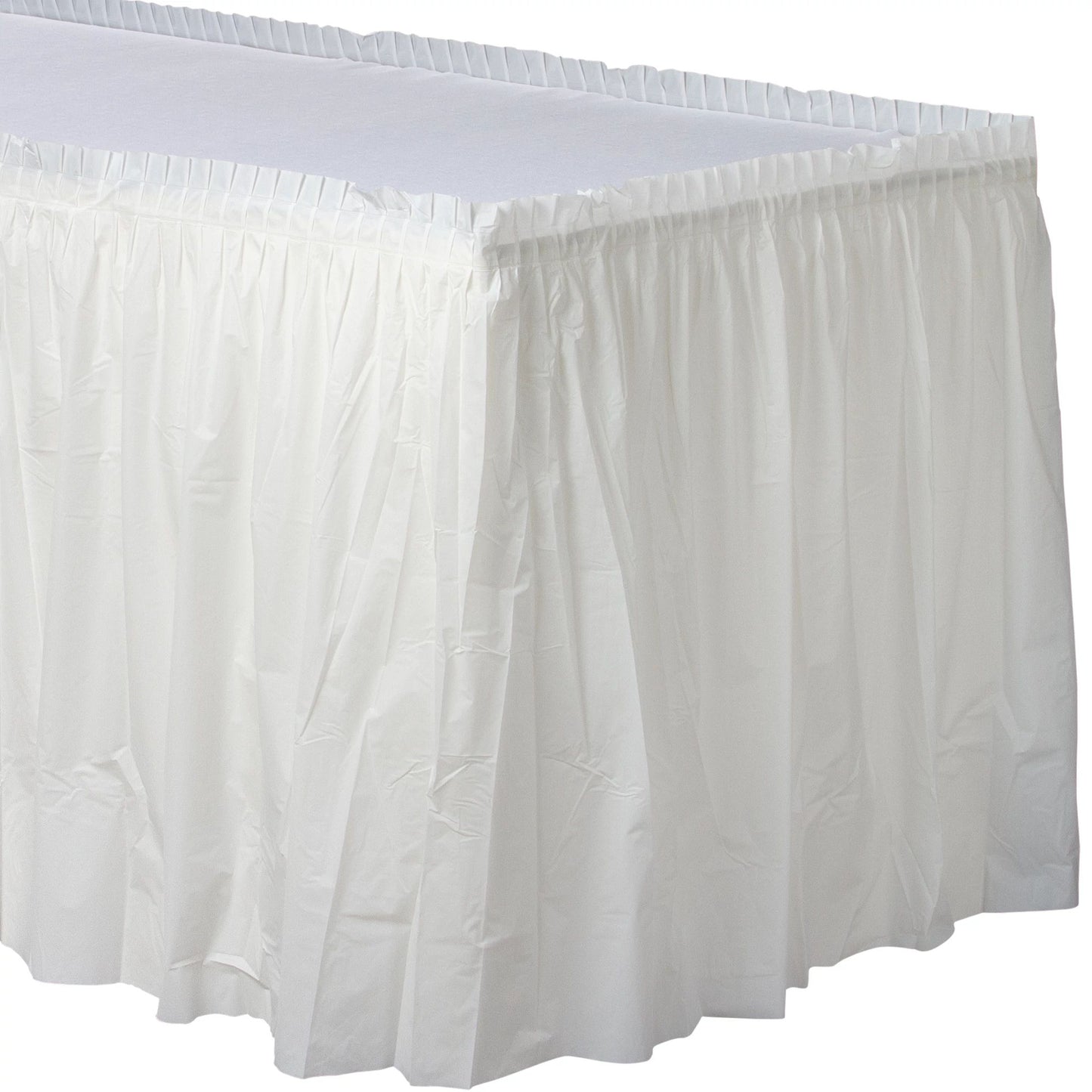 White Plastic Table Skirt 29" x 21 ft.