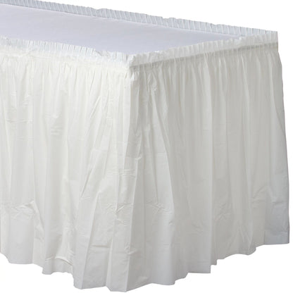 White Plastic Table Skirt 29" x 21 ft.