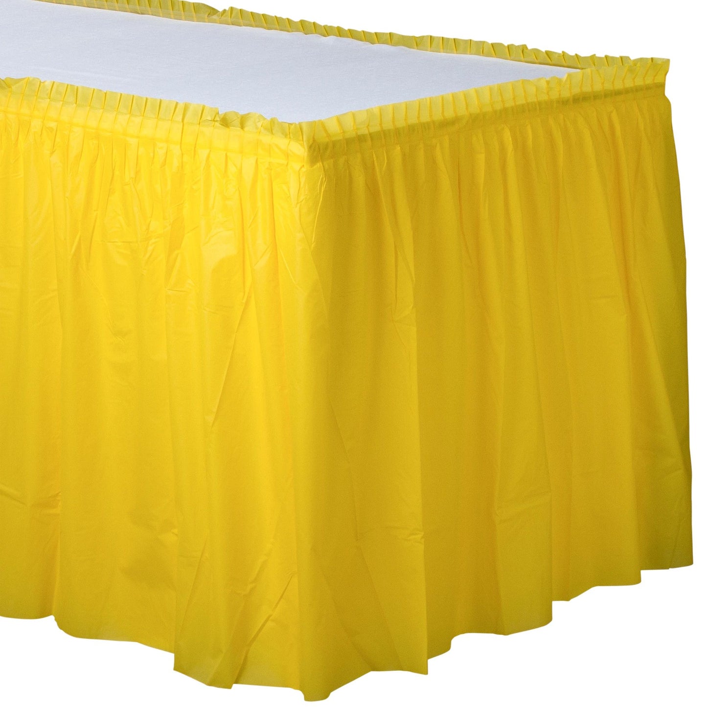 Yellow Plastic Table Skirt 29" x 21 ft.