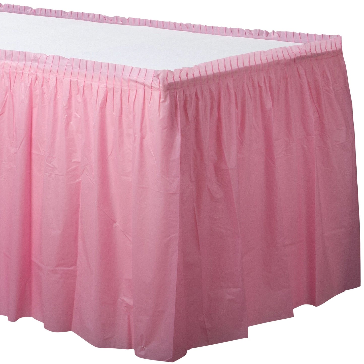 Pink Plastic Table Skirt 29" x 21 ft.