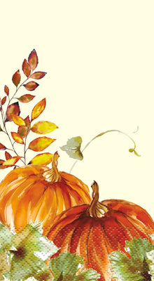 Watercolor Fall Pumpkins Guest Towels 16ct