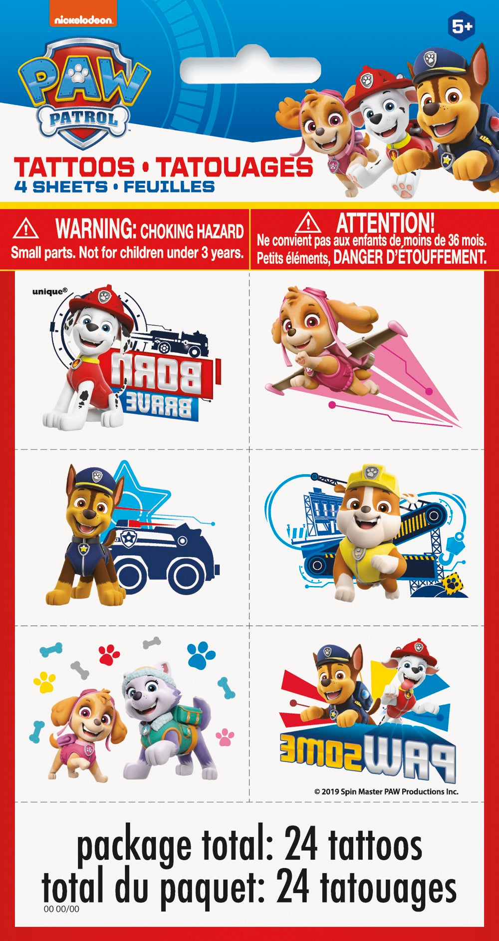 Paw Patrol Tattoos 24ct