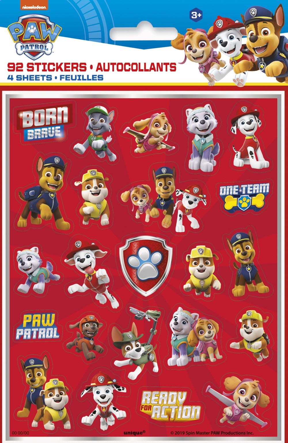 Paw Patrol Sticker Sheets 4ct