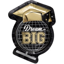 Starry Graduation 8.5inx9in Shaped Plates 8ct - Foil Stamping