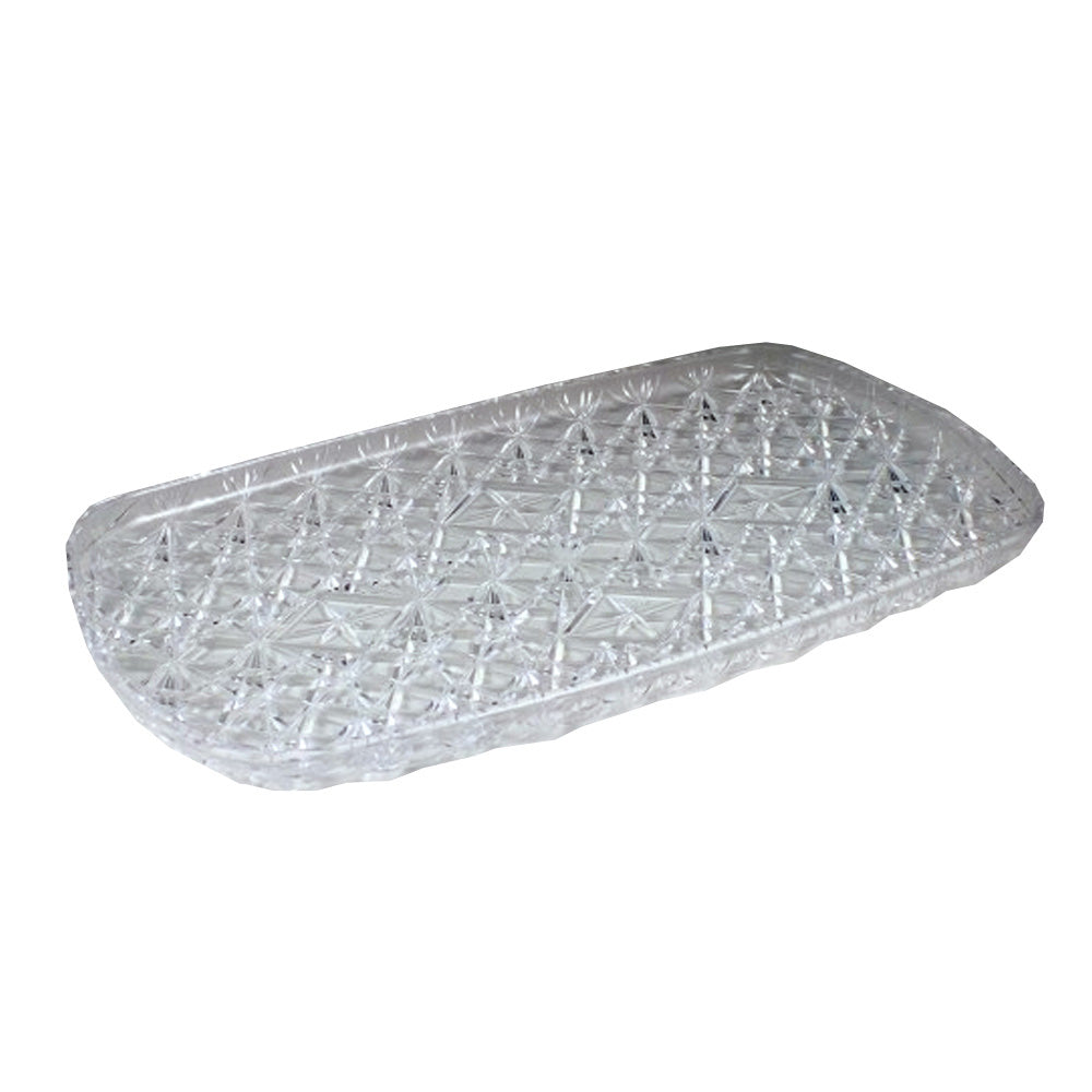 Crystalware Clear Plastic Crystal Cut Tray 18"x12"
