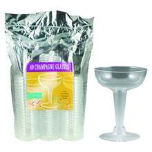 4oz Coupe Plastic Champagne Glasses 2-Piece