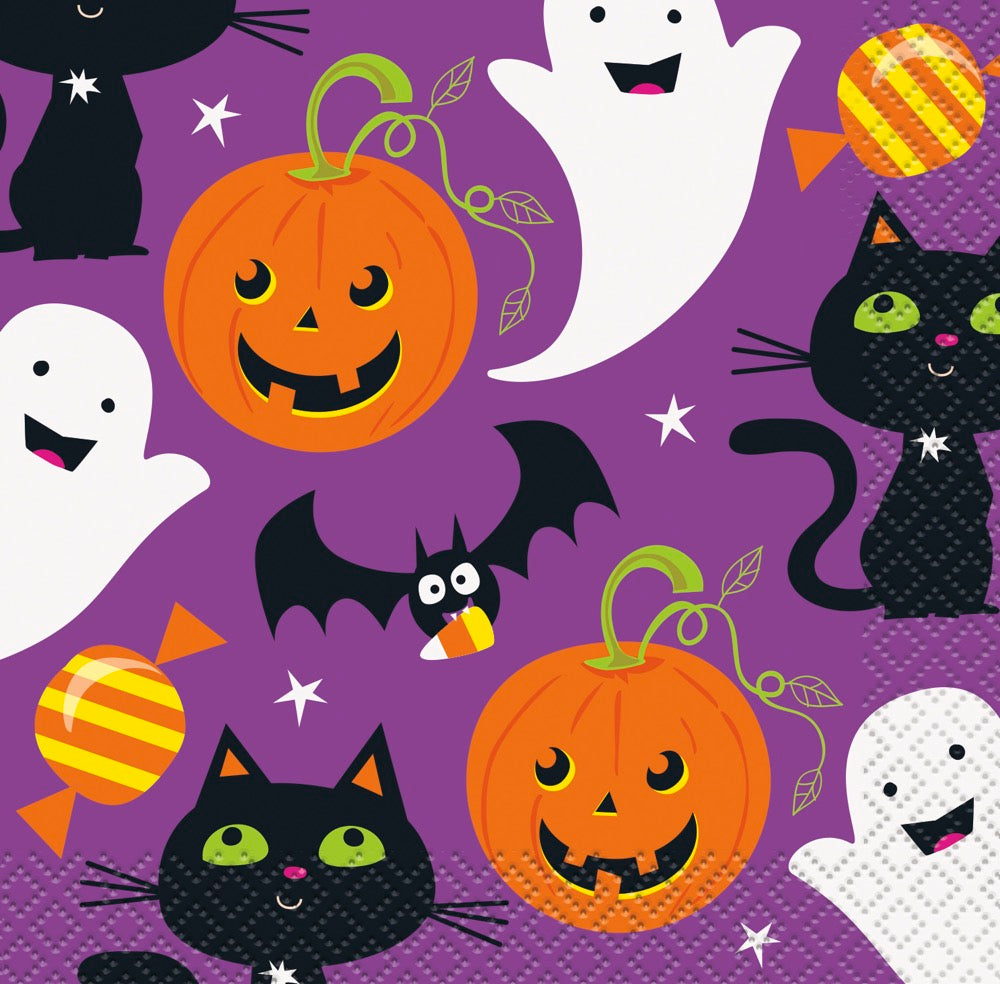Cat & Pumpkin Beverage Napkins 16ct