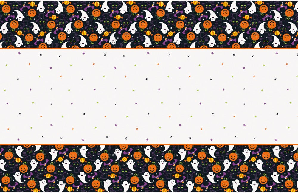 Cat & Pumpkin Rectangular Plastic Table Cover 54 x 84