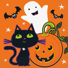Cat & Pumpkin Purple Lunch Napkins 16ct