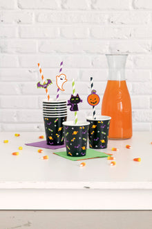Halloween Decal Striped Paper Straws 8ct