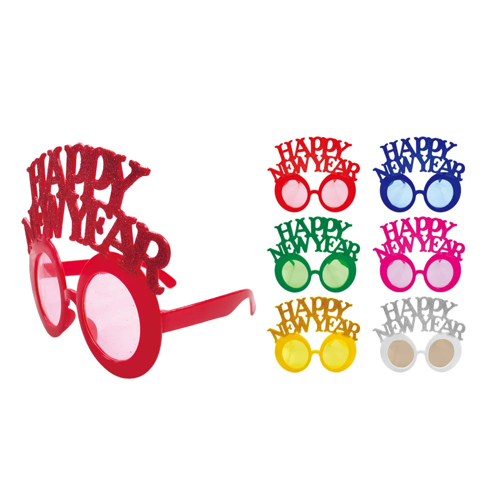 Happy New Year Glitter Glasses - 1 Assorted Color