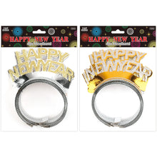 Happy New Year Glitter Tiara Gold/Silver 4ct - 1 Assorted Color