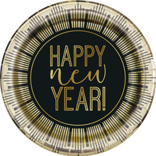Roaring New Years Round Foil 7in Dessert Plates 8ct