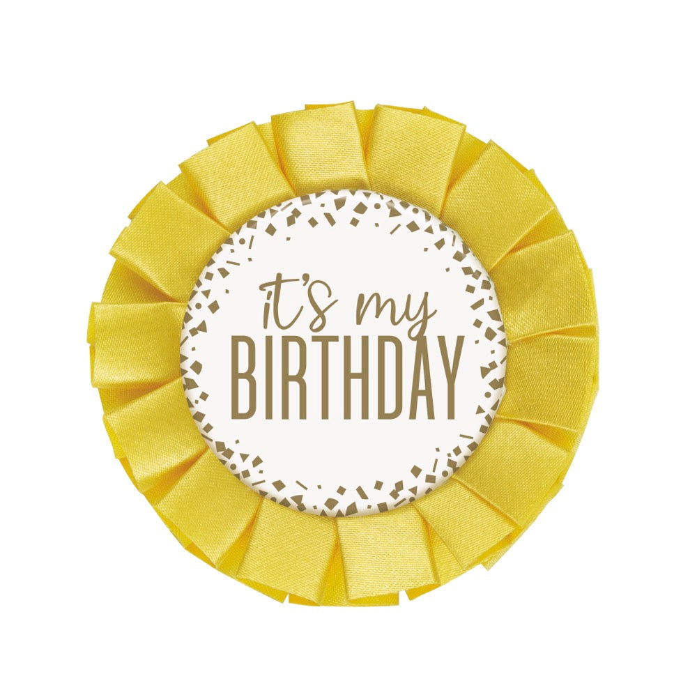 Gold Foil Confetti It's My Birthday Badge