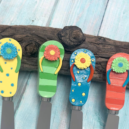 4-Piece Flip Flops Polyresin Cheese Spreader