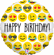 #011 Emoji Birthday 18in Balloon