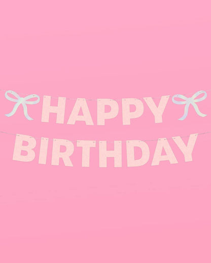 Birthday Bow Iridescent Banner