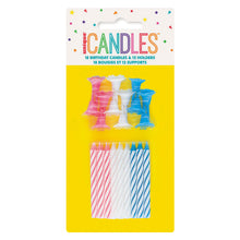 Birthday Candles in Holders - Assorted Colors 18ct