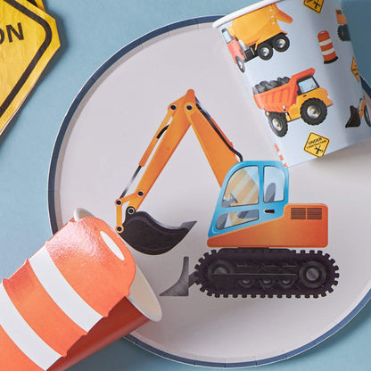 Construction Vehicle Paper Plates – 8 in
