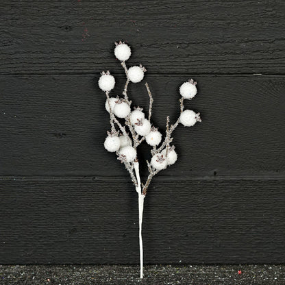 12in Pick-Fluffy Snowy White Crabapple Berry