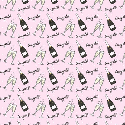 Congrats Champagne Wrapping Paper Roll