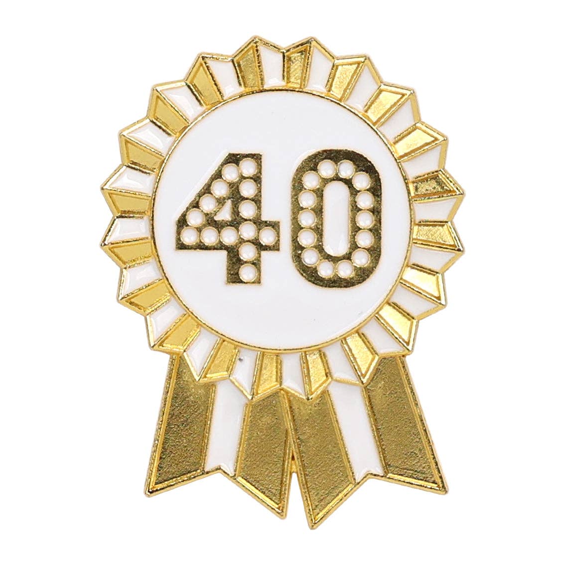 Gold Enamel Birthday Pin Badge